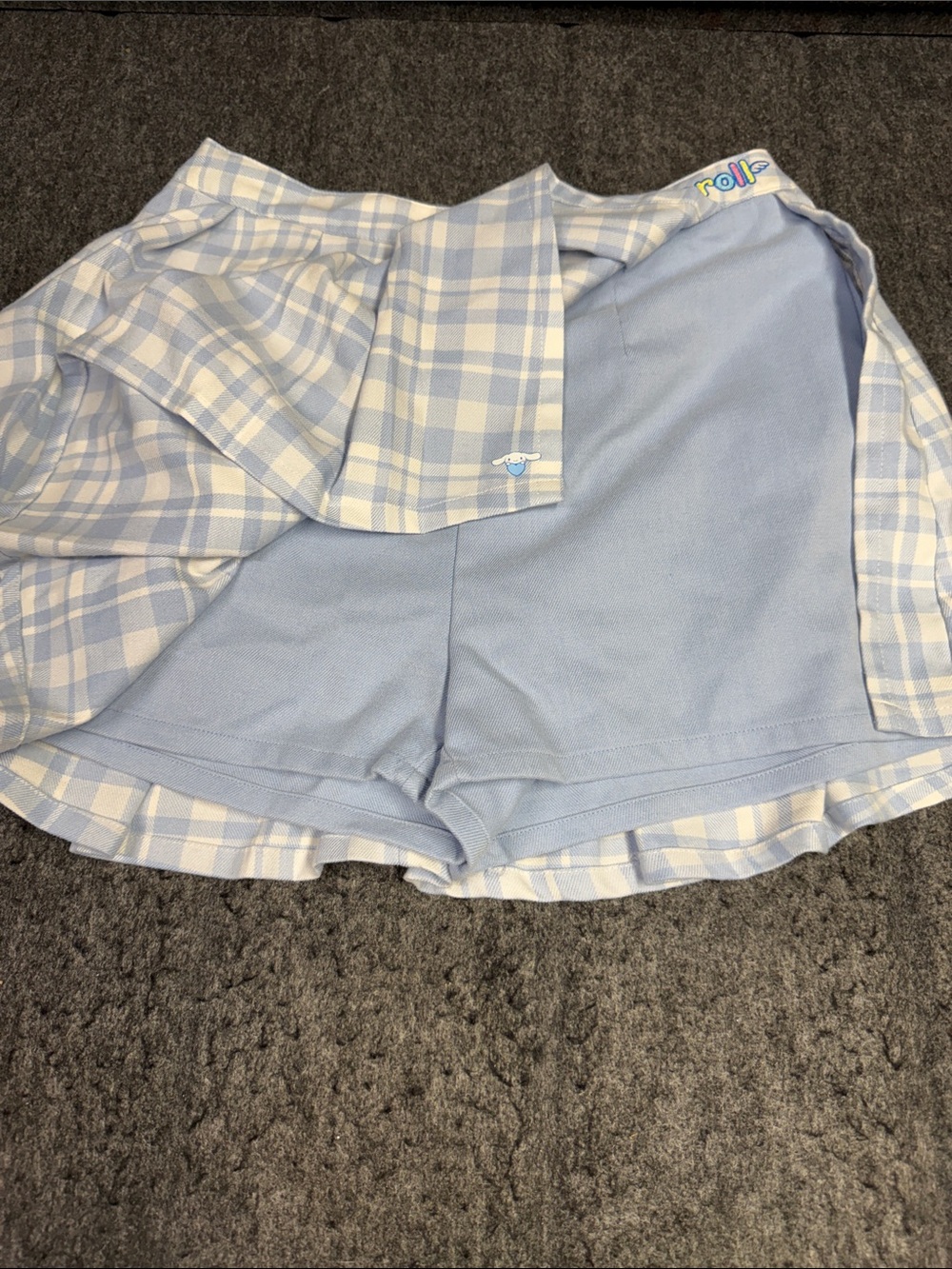 Cinnamonroll Light Blue Plaid Pleated Skirt - Picture 6 of 8